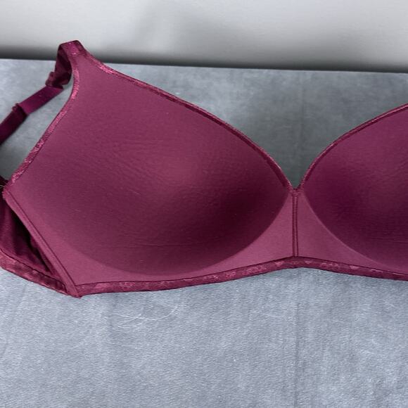 Victoria's Secret Body By Victoria Ipex Lined No Wire Bra Size 38D Burgundy Y2K - Picture 5 of 9